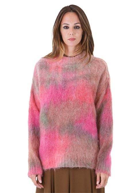 Mogano, maglione ampio scollo tondo tie e dye ATTIC AND BARN | Maglie | MOGANO-ATKN012-AT304186